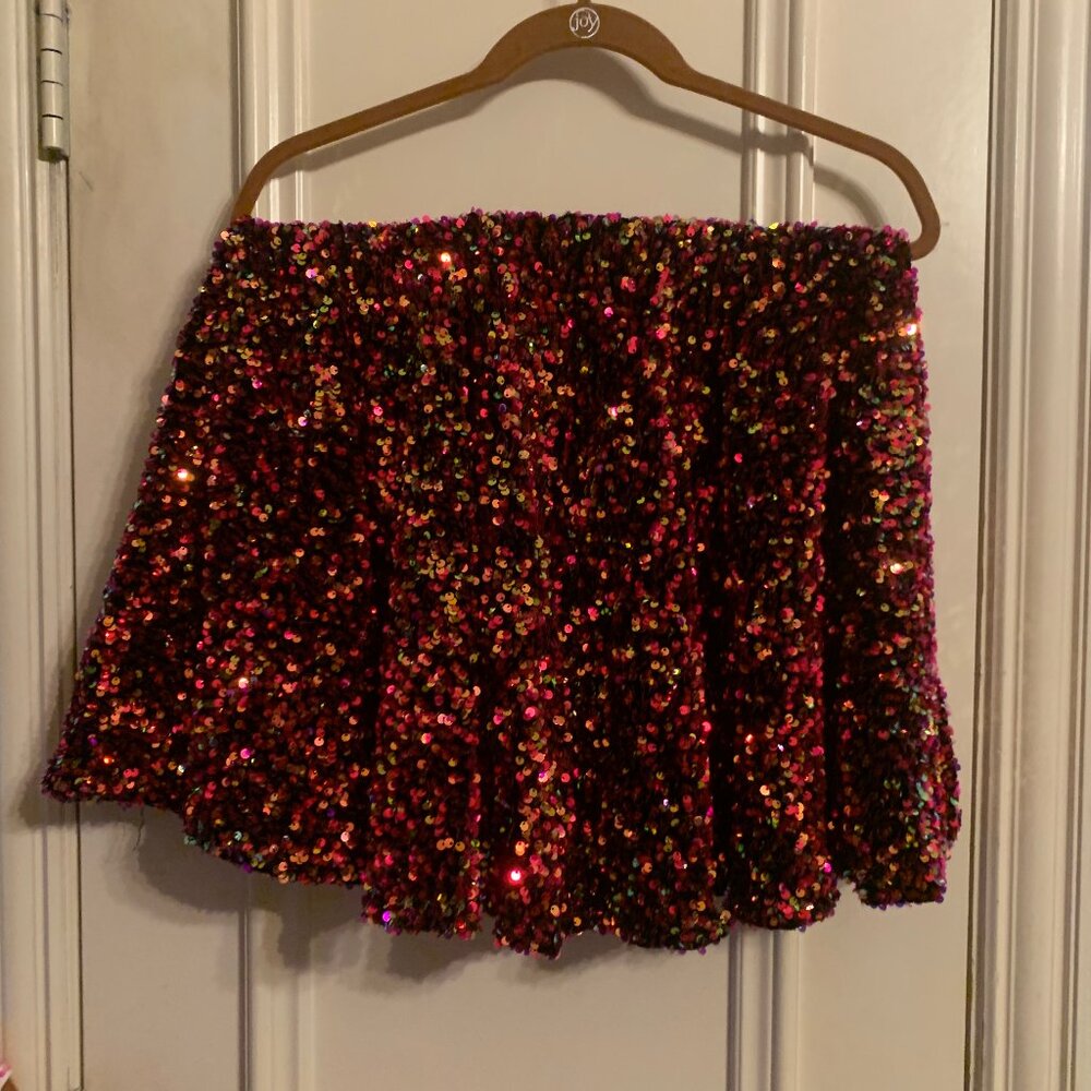 Elhoffer Design Handmade Atelier Sequin Skater Skirt Fire Size L